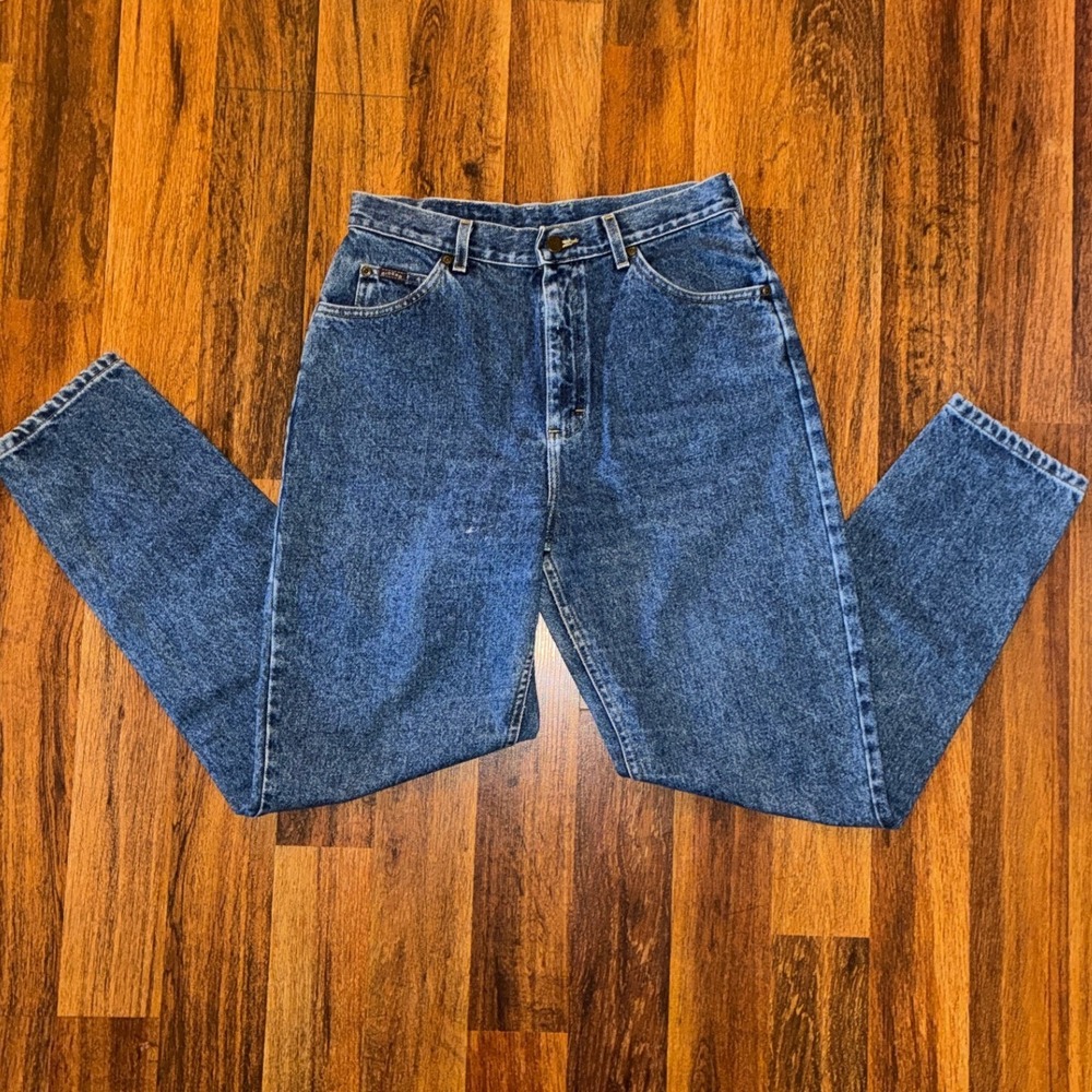 Vintage Riders by Lee High Waisted Mom Jeans Medium Acid Wash Tapered Leg 28x30